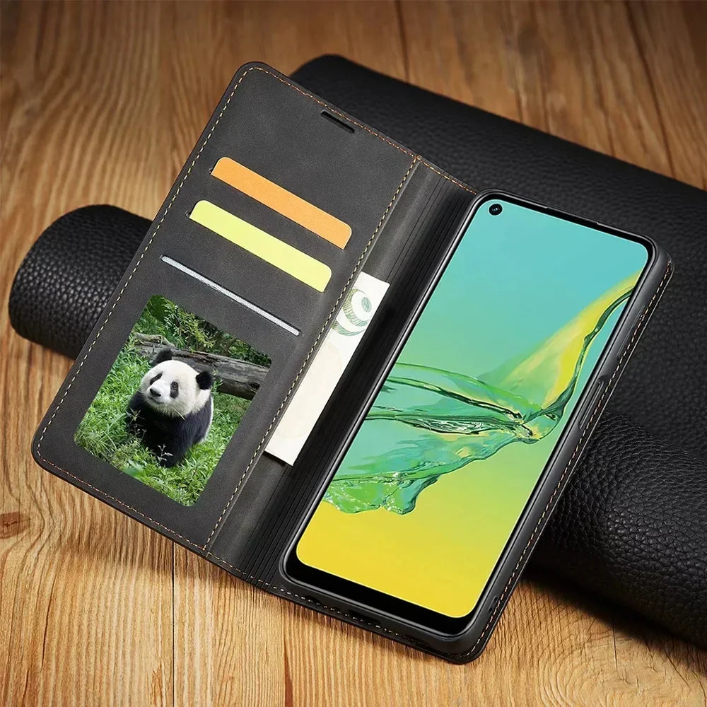 Smartphone-etui: magnetisk læderetui til elegant beskyttelse