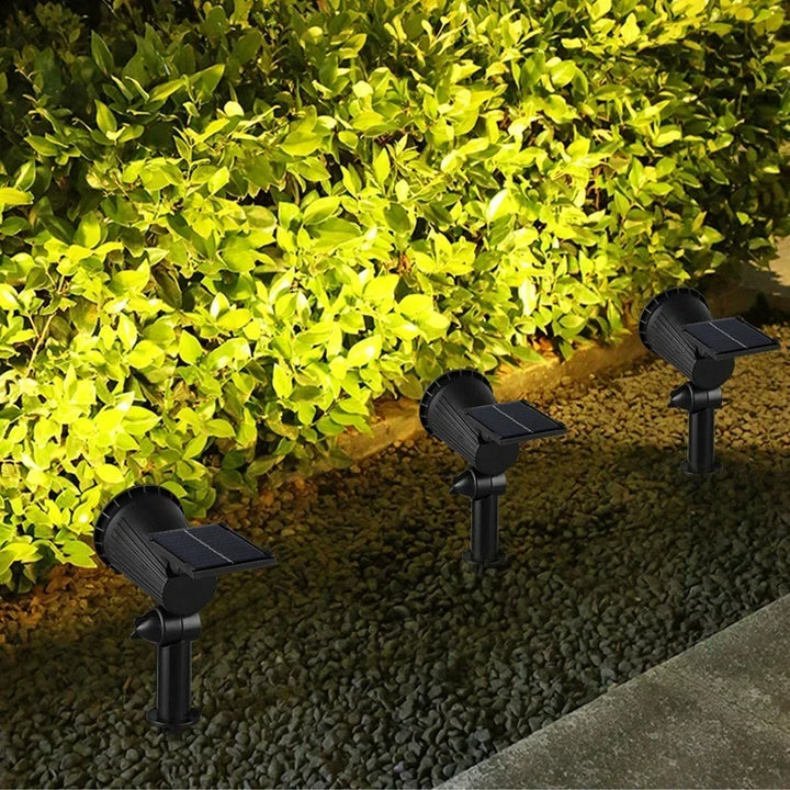 LED-havelampe med solcellereflektor og skumringssensor