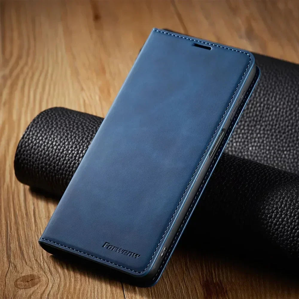 Smartphone-etui: magnetisk læderetui til elegant beskyttelse