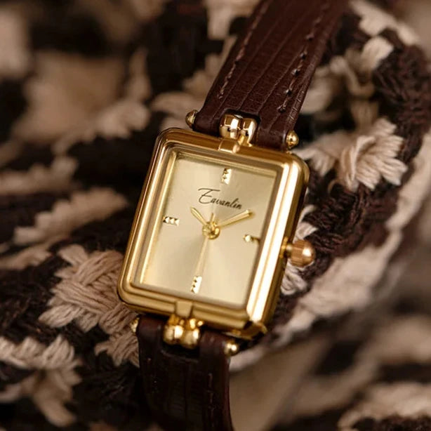 Sienna - Elegant kvartsur med guldfarvet rem