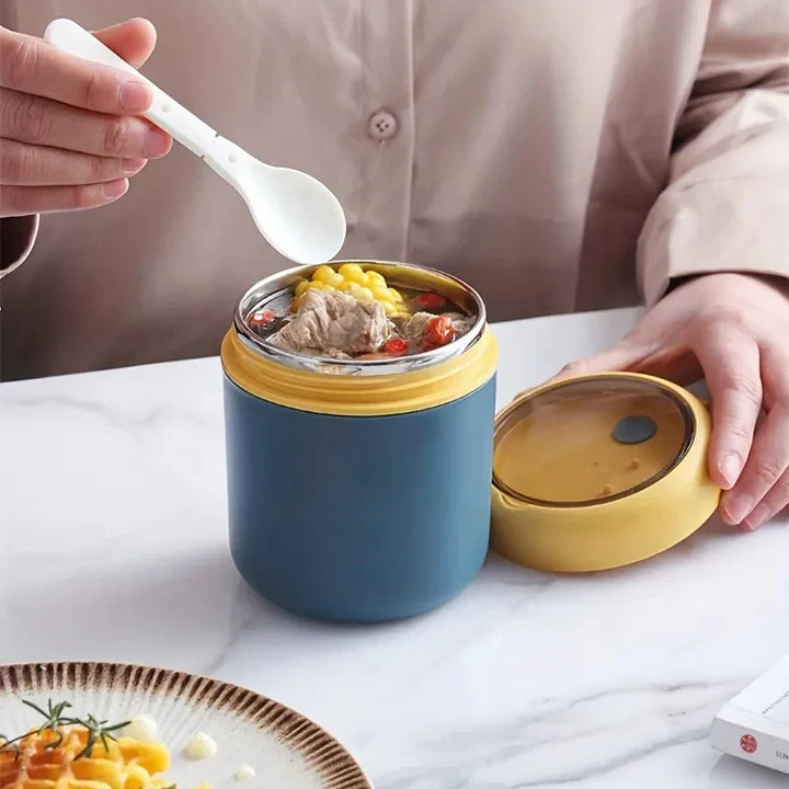 ThermoMeal termobeholder i rustfrit stål | 530 ml / 710 ml | Isoleret krus til suppe og frokost | Vandtæt og holdbar
