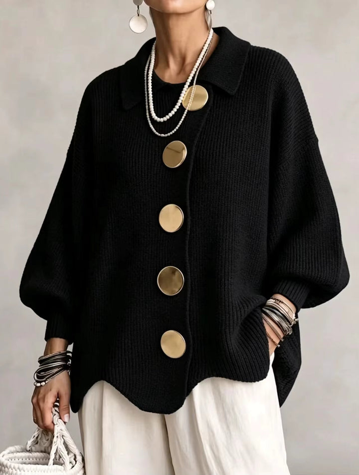 Elegant oversized cardigan med iøjnefaldende knapper