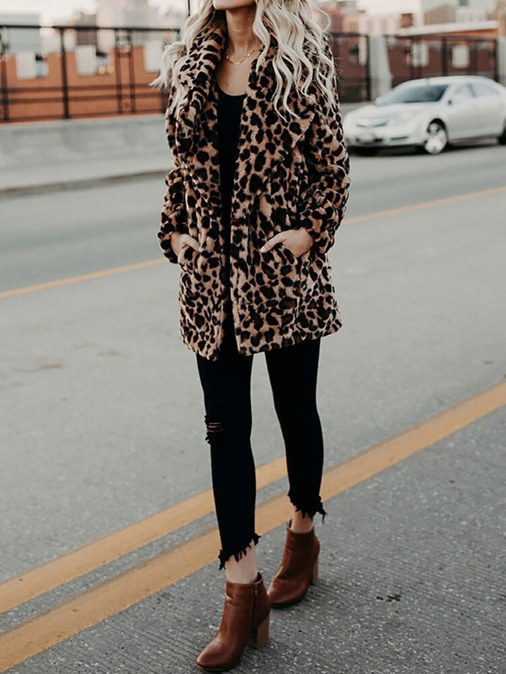 Vinterjakke med leopardprint til kvinder - Sofia