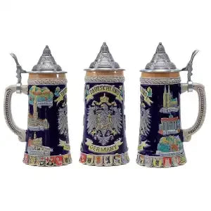 Ølkrus med relief og tinlåg (0,8 L) – Bavaria-krus Oktoberfest 2025