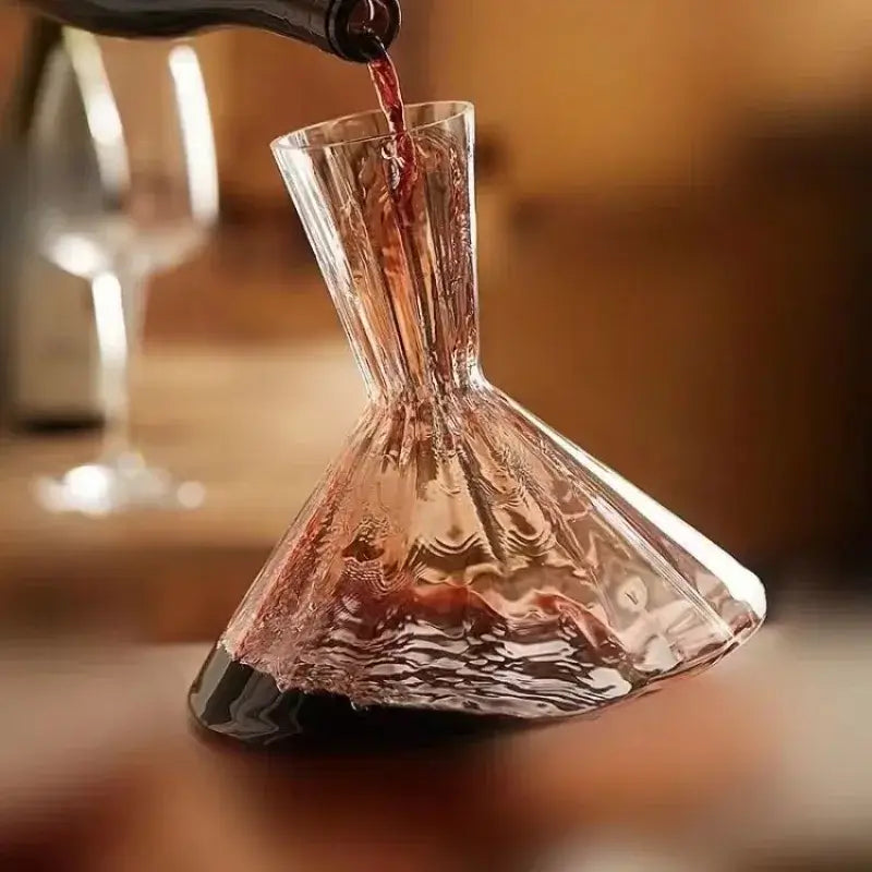 LuxeSwirl krystaldekanter | 360° roterende glaskaraffel til vin, whisky og champagne