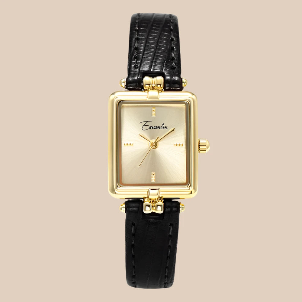 Sienna - Elegant kvartsur med guldfarvet rem