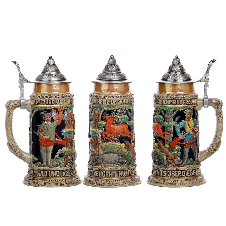 Ølkrus med relief og tinlåg (0,8 L) – Bavaria-krus Oktoberfest 2025