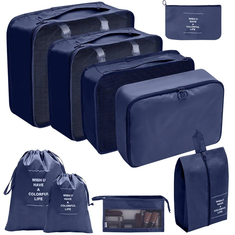 PackWunder rejseorganizer-sæt 7/8/9/10 dele | Sammenfoldelig kufferorganizer | Til tøj, sko og tilbehør