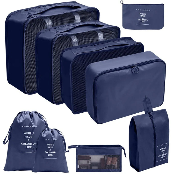 PackWunder rejseorganizer-sæt 7/8/9/10 dele | Sammenfoldelig kufferorganizer | Til tøj, sko og tilbehør