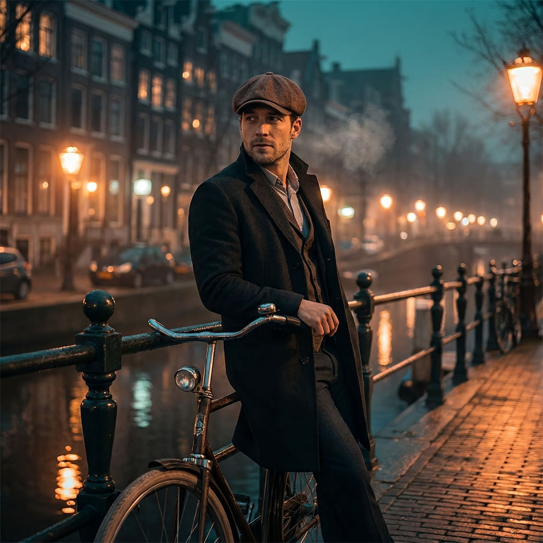 Vintage-flaskehue – klassisk newsboy-kasket i retrostil