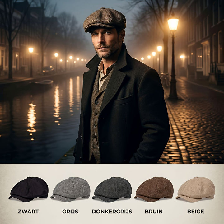 Vintage-flaskehue – klassisk newsboy-kasket i retrostil