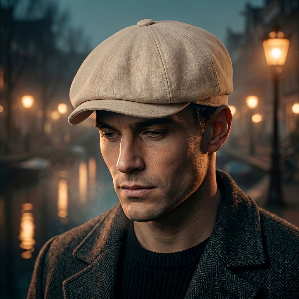 Vintage-flaskehue – klassisk newsboy-kasket i retrostil
