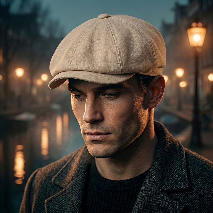 Vintage-flaskehue – klassisk newsboy-kasket i retrostil
