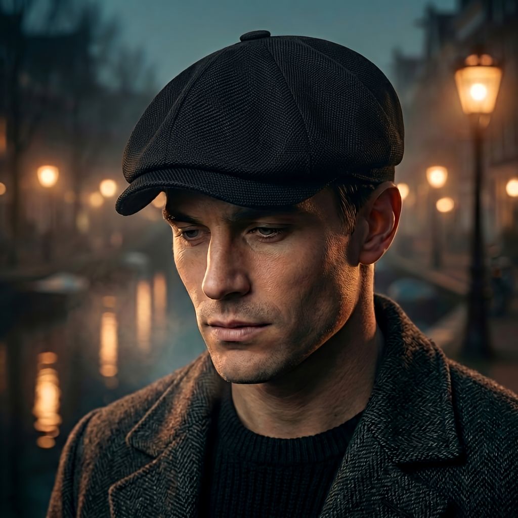 Vintage-flaskehue – klassisk newsboy-kasket i retrostil