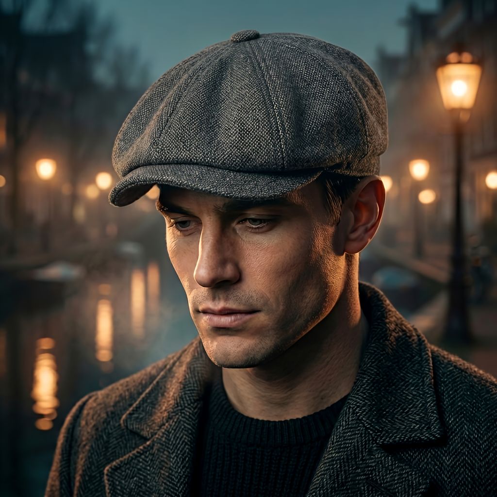 Vintage-flaskehue – klassisk newsboy-kasket i retrostil