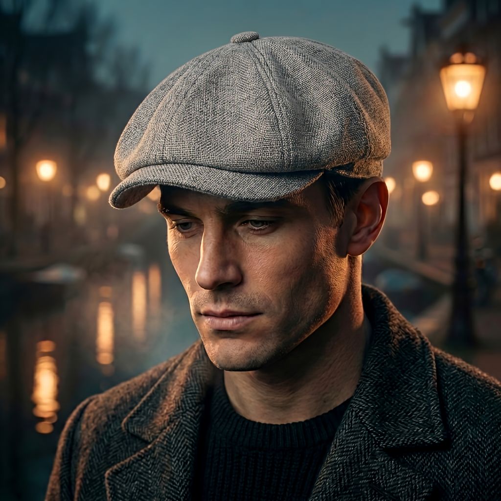 Vintage-flaskehue – klassisk newsboy-kasket i retrostil