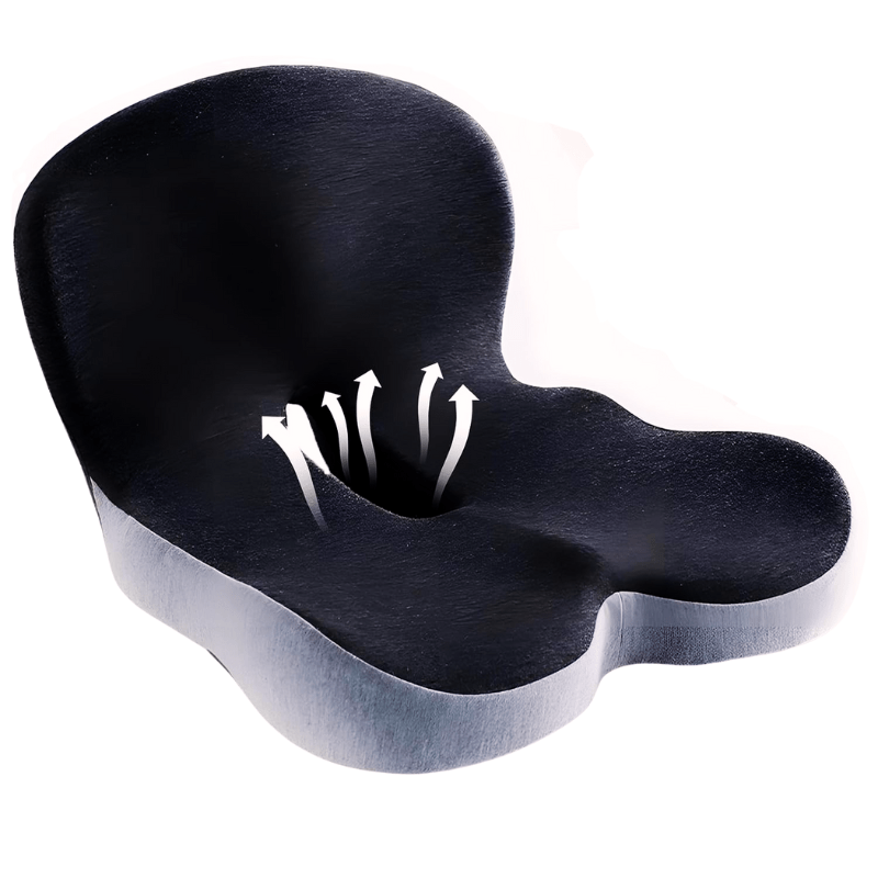 Sædepude | Ergonomisk pude i memoryskum | Vægtbærende &amp; skridsikker | ErgoComfort