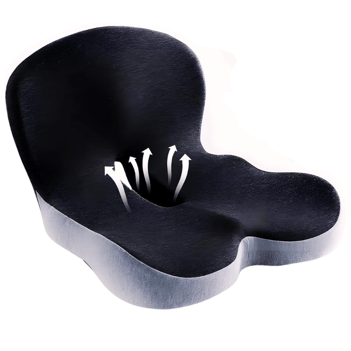 Sædepude | Ergonomisk pude i memoryskum | Vægtbærende &amp; skridsikker | ErgoComfort