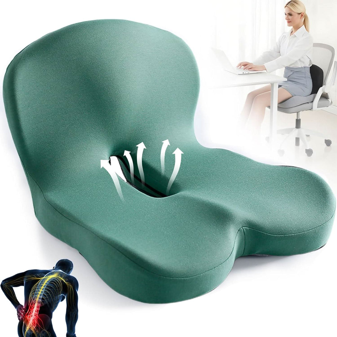 Sædepude | Ergonomisk pude i memoryskum | Vægtbærende &amp; skridsikker | ErgoComfort