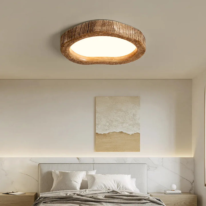 Rustik LED-loftslampe med trælook - Auralog