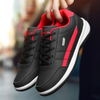 Elegante læder-sneakers til mænd med snøring foran og sidepanel