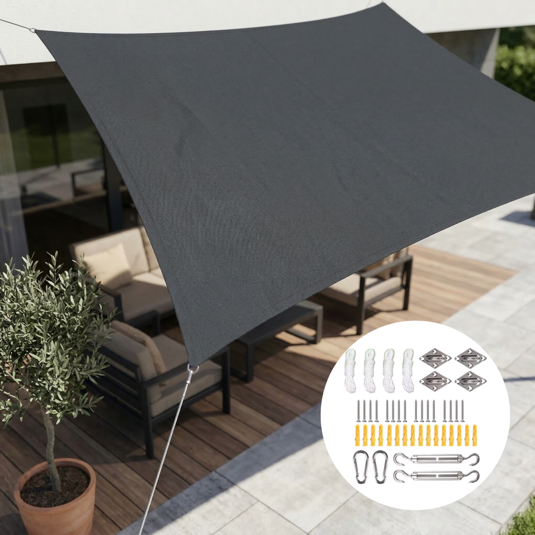 Vandtæt rektangulær solsejl | Vandtæt outdoor-stof | UV-beskyttelse | SkyCover