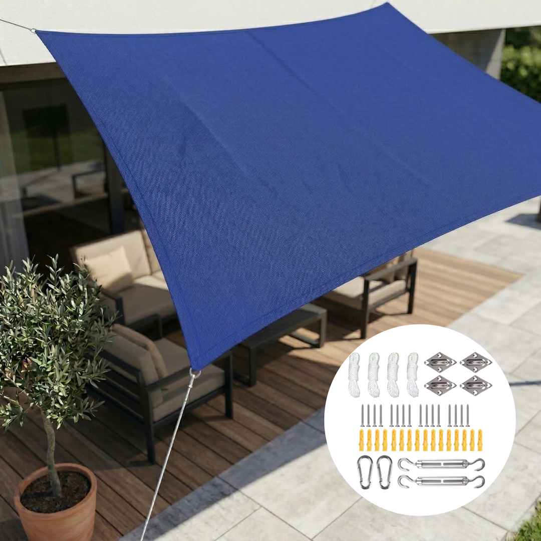 Vandtæt rektangulær solsejl | Vandtæt outdoor-stof | UV-beskyttelse | SkyCover