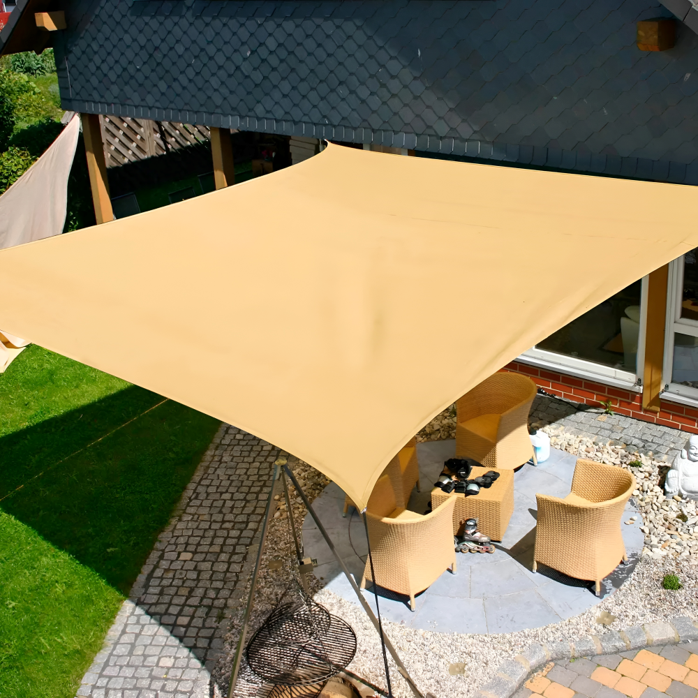Vandtæt rektangulær solsejl | Vandtæt outdoor-stof | UV-beskyttelse | SkyCover