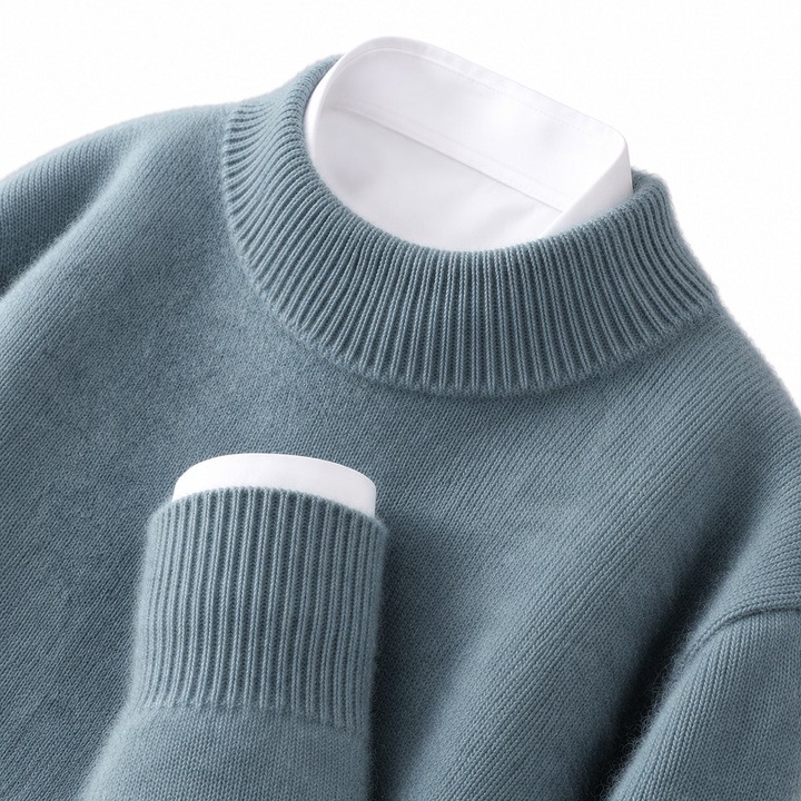 Kashmirsweater med opstående krave til damer