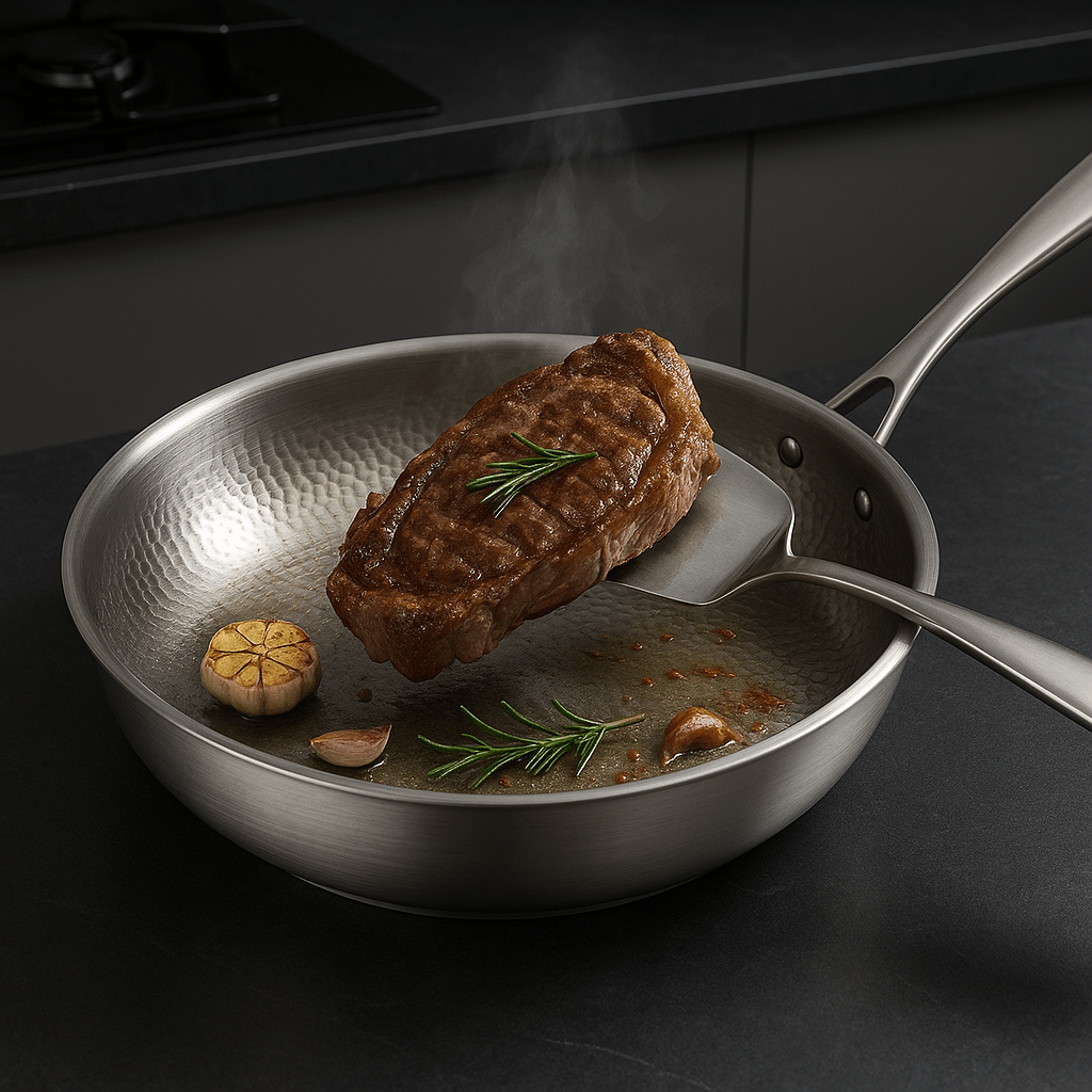 TITAN-PREMIUM PAN – Titaniumpande af høj kvalitet uden belægning til alle typer komfurer