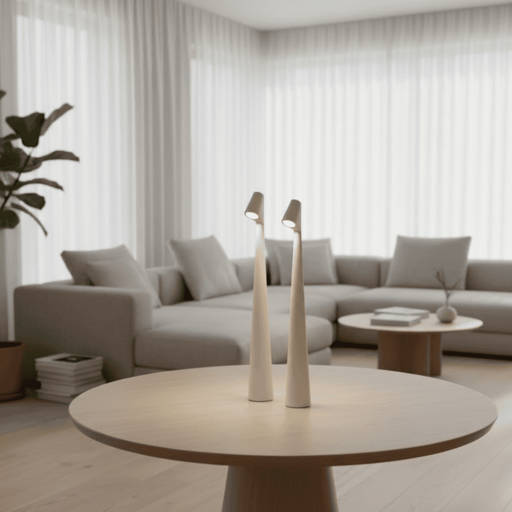 Trådløs LED-bordlampe i designerudseende med 3-trins touch-dæmpning