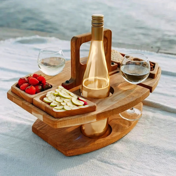 Bærbart picnicbord i træ – WineNest