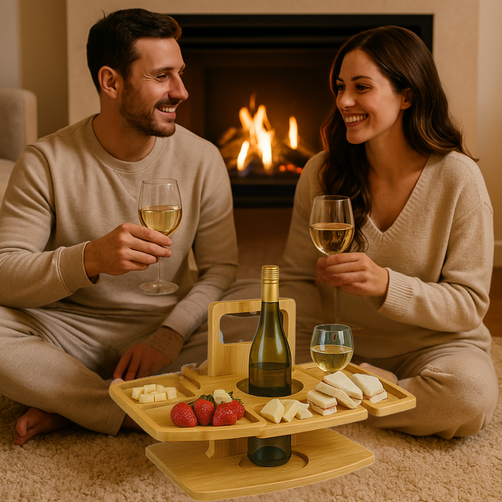 Bærbart picnicbord i træ – WineNest