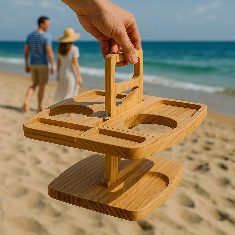 Bærbart picnicbord i træ – WineNest