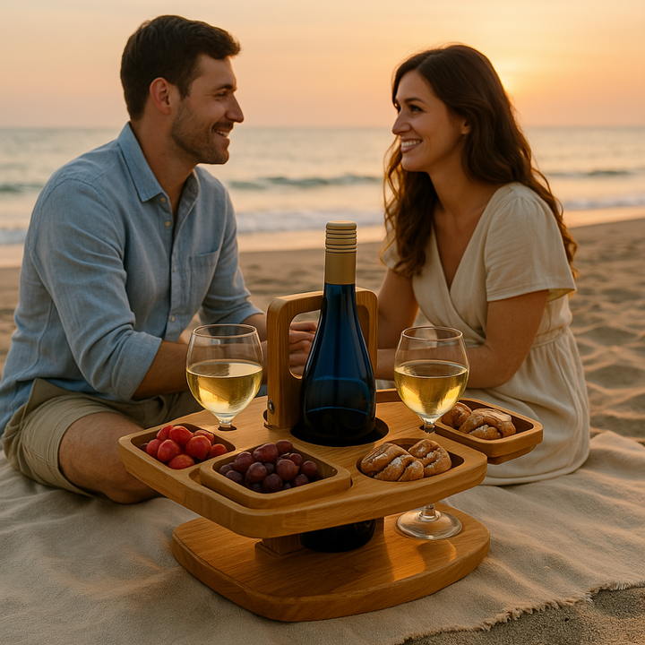 Bærbart picnicbord i træ – WineNest