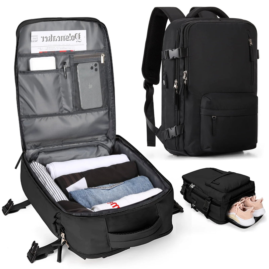 Multifunktionel damerygsæk 35 L med USB-port