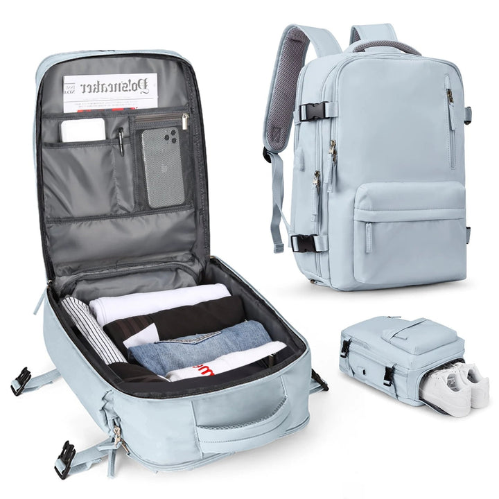 Multifunktionel damerygsæk 35 L med USB-port
