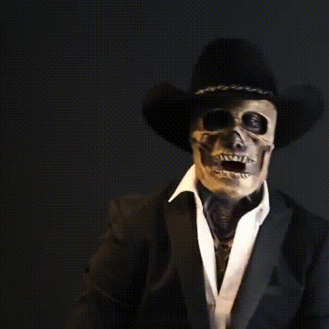 Unisex skeletmaske med hat til Halloween