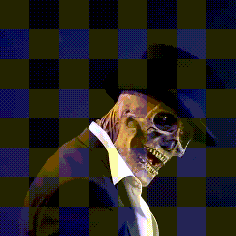 Unisex skeletmaske med hat til Halloween