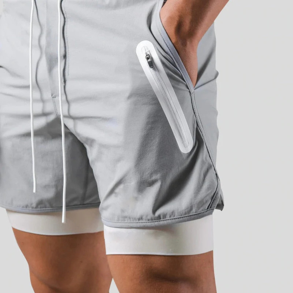 Herre 2-i-1 sportsshorts