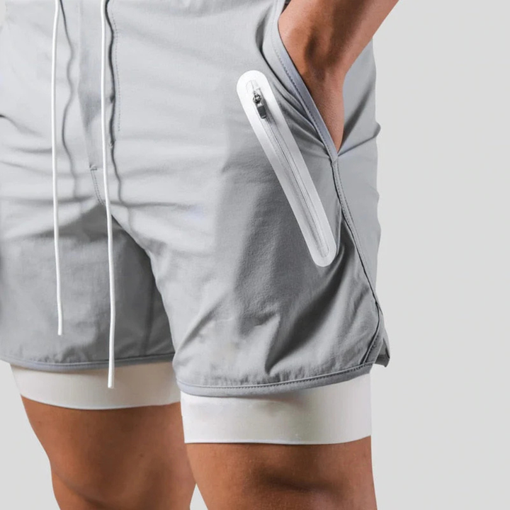 Herre 2-i-1 sportsshorts