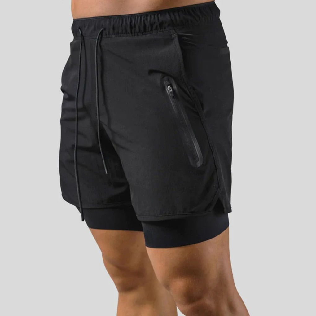Herre 2-i-1 sportsshorts