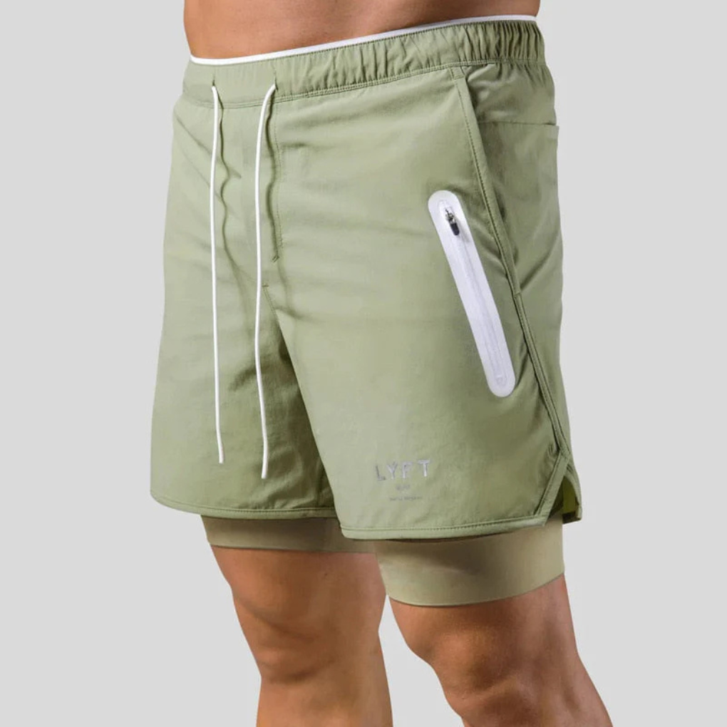Herre 2-i-1 sportsshorts