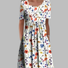 Ubesværet vintage blomsterprintet flæsekjole