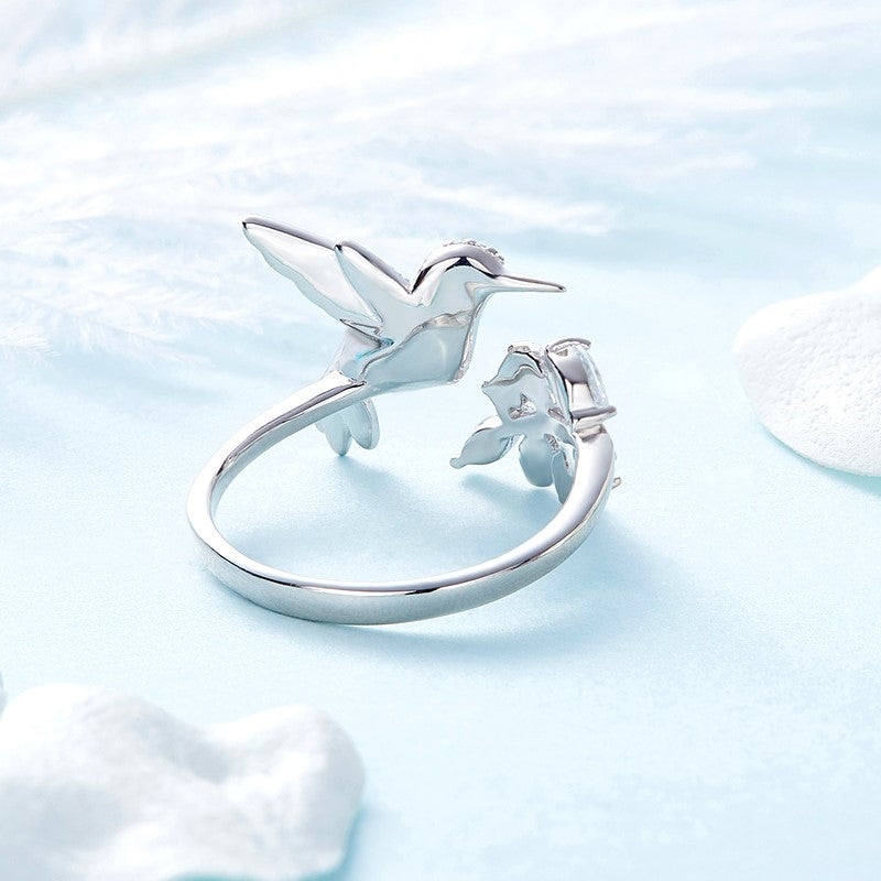 Justerbar Hummingbird Sparkle Ring med Rhinestone Diamant