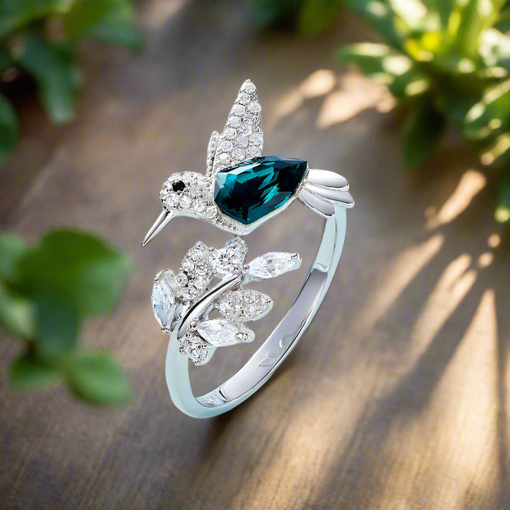 Justerbar Hummingbird Sparkle Ring med Rhinestone Diamant