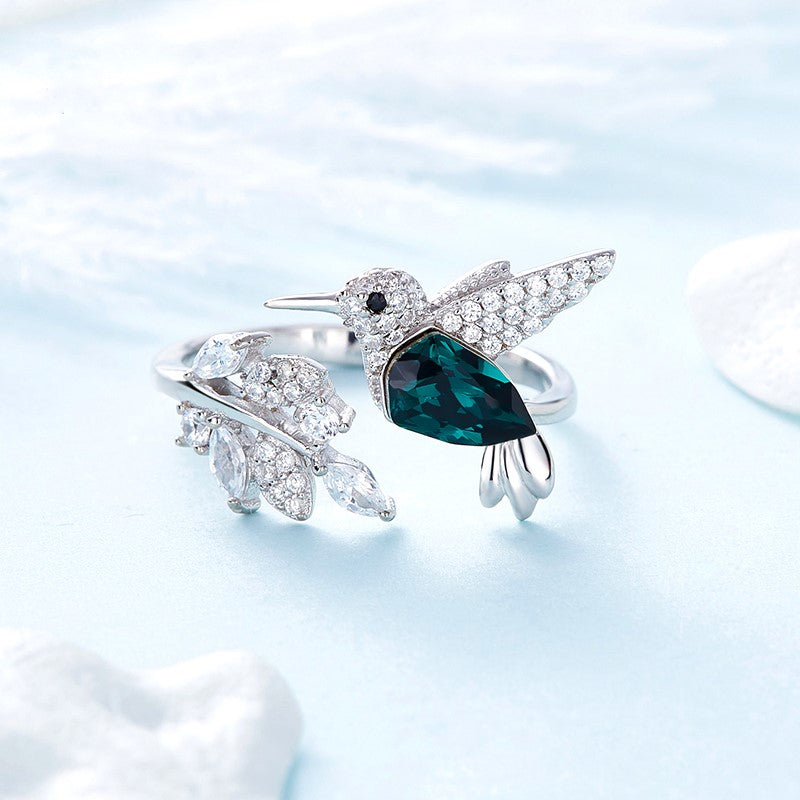 Justerbar Hummingbird Sparkle Ring med Rhinestone Diamant