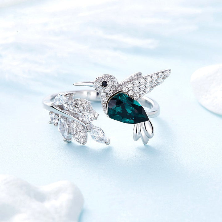 Justerbar Hummingbird Sparkle Ring med Rhinestone Diamant