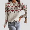 Langærmet sweater med geometrisk print til kvinder