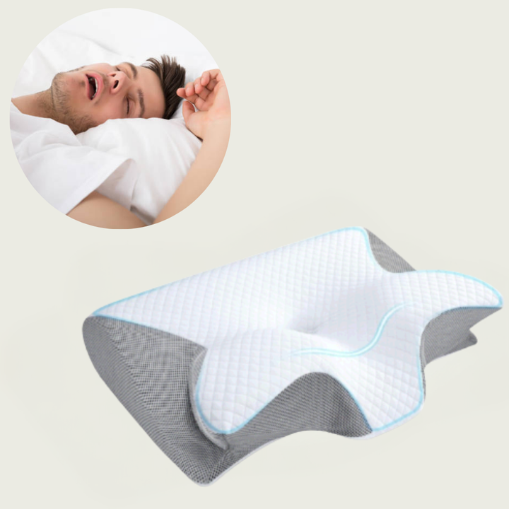 Anti-snorke pude | Ergonomisk støtte til nakke og hoved | Hvid